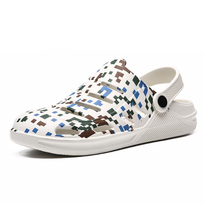 

Летняя пара дырок обувь мужская верхняя одежда на платформе сумка головной убор пляжные сандалии нескользящие двойного назначения камуфляж наступать на дерьмо тапочки 35