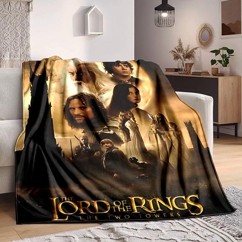 1pc The Lord of the Rings Flannel Throw Blanket Lightweight Soft Warm All Season Blanket for Sofa, Bed, Travel,L1028039