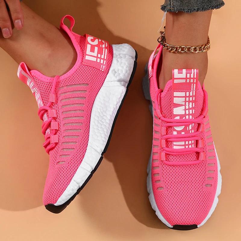 Women'S Walking Shoes Comfortable Correction Breathable Mesh Fashionable Design Suitable Long Distance Walking Training Shoes