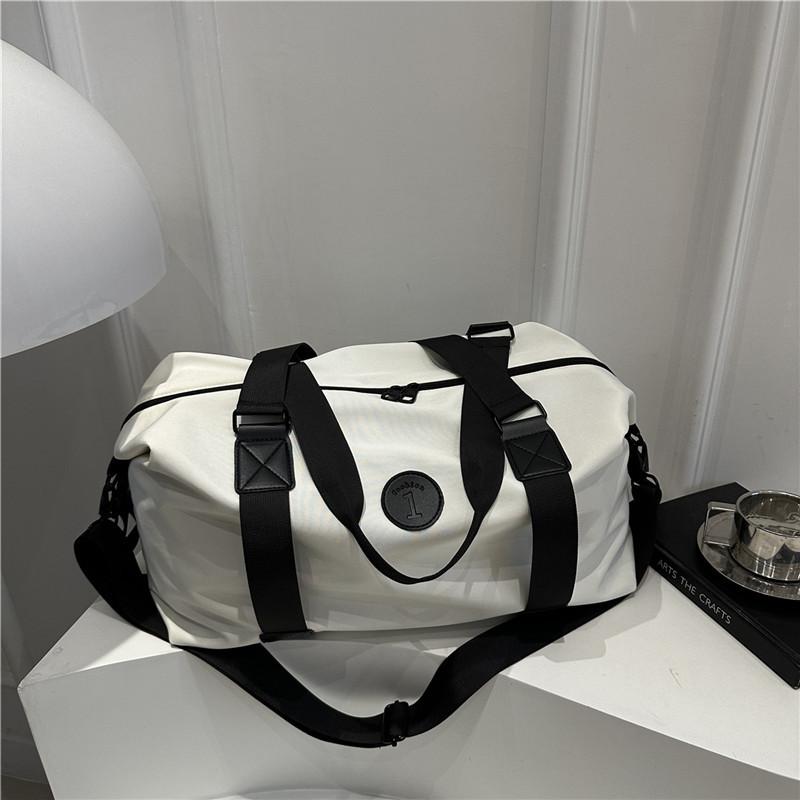 

Lightweight solid color large-capacity storage bag sports going out casual versatile simple portable shoulder messenger bag women белый