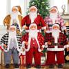 Festival Santa Statue 12" Colorful Checkered Standing Santa Figurine Dolls Christmas Desktop Decoratove Ornament Gift
