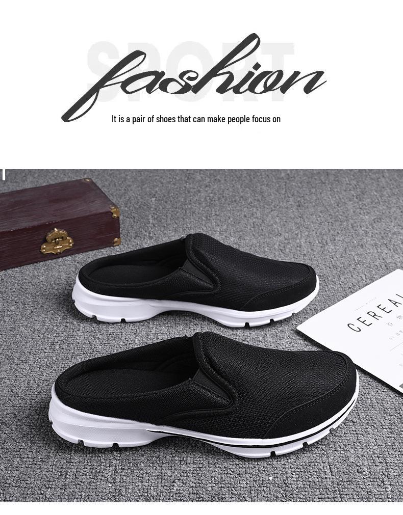 2025 Summer Unisex Plus Size Casual Mesh Half-Slipper Sandals