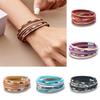 Bohemian Woven Leather Wristband With Alloy Accents For Casual Accessory