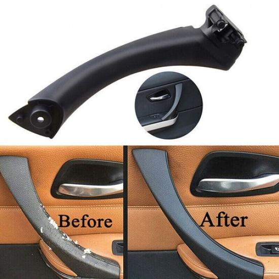 Black For BMW E90 328i Rear Right Inner Outer Door Panel Handle Pull Trim Cover