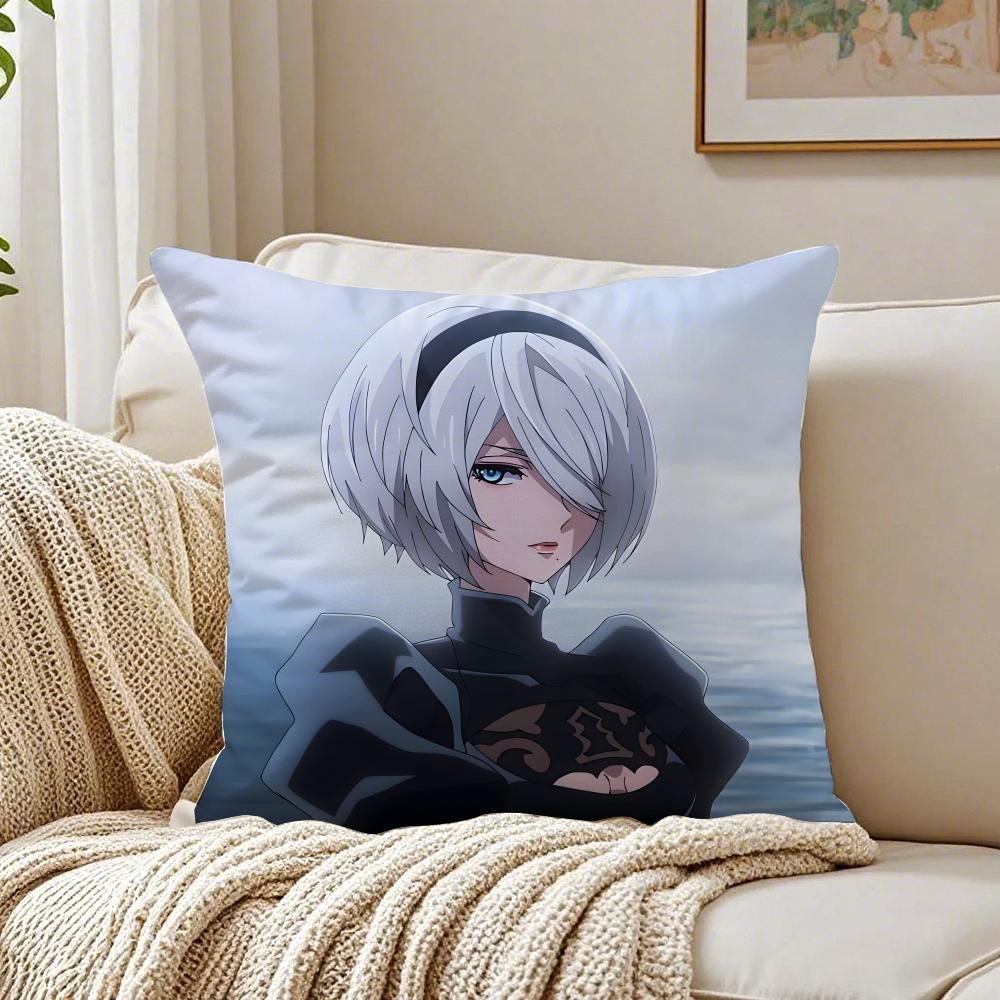 Game Philosophical NNieR AAutomata Cushion Cover Pillowcase Antidustmite Living Room Sofa Decor Cushion Room