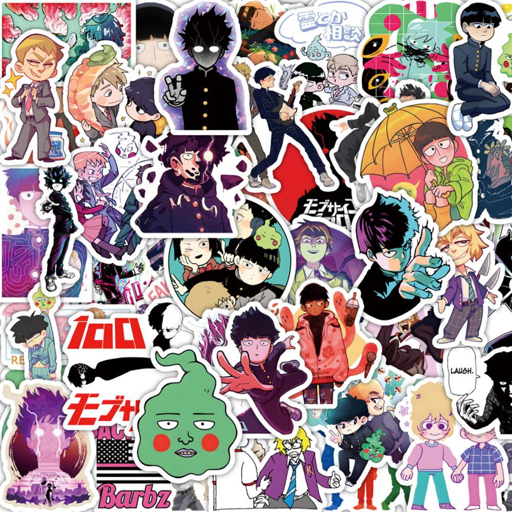 10/30/50pcs Anime Mob Psycho 100 Stickers Cool Mobu Saiko Hyaku Decals DIY Suitcase Helmet Skateboard Cartoon Decoration Sticker