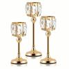 European Gold Crystal Candlestick: Elegant Iron Art for Home Decor, Weddings, and Candlelight Dinners