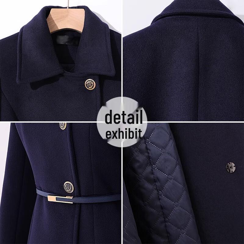 Teluoman Women's Mid-Length Professional Padded Wool Blend Coat
