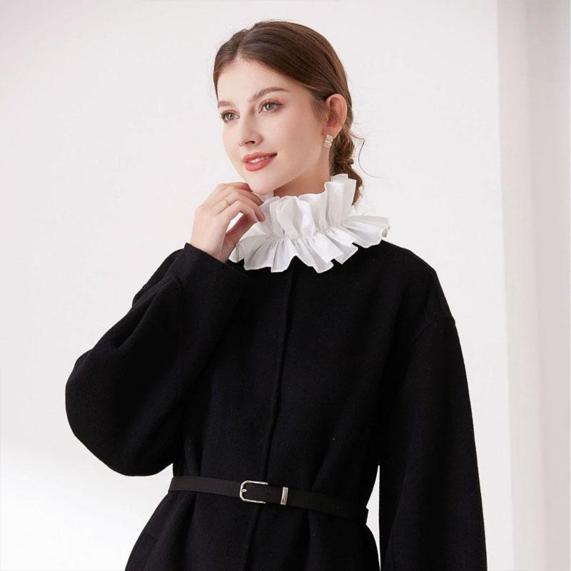Unisex Vintage Ruffled Multi-layer Detachable Collar Victorian Edwardian White Costume Neck Collar