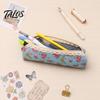 Talos Floral Canvas Pencil Case, Vintage Polka Dot Pen Pouch, Large Capacity Stationery Bag for Students, Office School Supplies