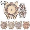Wood DIY Crafts 135-Pieces Morandi-Colored Cat Shaped Wooden Jigsaw Puzzle for Adults Teens, Cute Cats Outlines Frame Home Decor