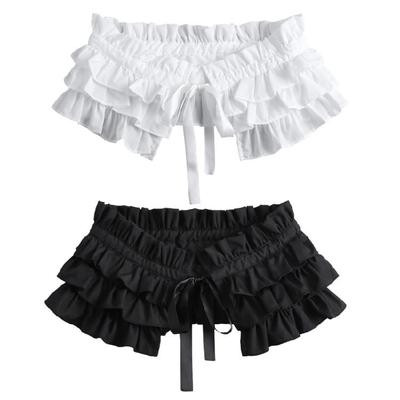 Dames Klassieke Gelaagde Ruche Choker Nepkraag met Strikken voor Gotische Outfits Victoriaanse Afneembare Kraag Sjaal Cape