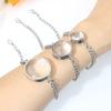 Edelstahl Doppel gekrümmtes Medaillon Armband Kette Glas Speicher Anhänger Schwimmendes Medaillon Armreif Füllbar DIY Schmuckherstellung