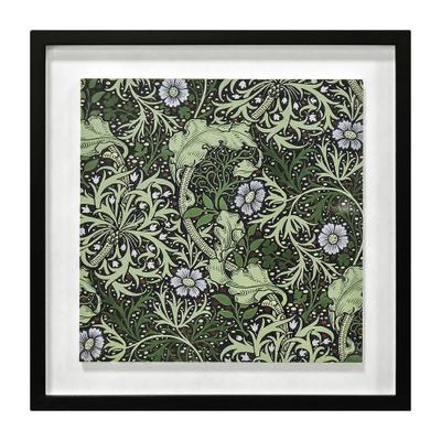 Placa em Madeira com Moldura William Morris Seaweed
