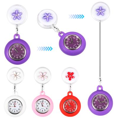 4/15Pcs Pocket Watches Hospital Medical Workers Shiny Nurse Doctor Retractable Pocket Watch Clip Hang Students Clock Watches