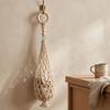 Onion And Potato Storage Keeper Handwoven Cotton Rope Mesh Bag, Wall-Mounted Bohemian Style Organizer, Kitchen Countertop Space Saver Breathable