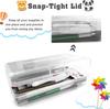 3-Piece Transparent PP Plastic Pencil Case (8 x 4.8 x 2.3 Inches) – Large Capacity Storage – Stackable and Airtight Design for Office Use