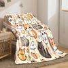 Cute Cartoon Cats and Suns Pattern Print Blanket Soft and Cozy Perfect for the Living Room Bed Sofa or a Nap,gift