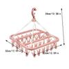 32 Clips Folding Clothes Dryer Hanger Windproof Socks Underwear Drying Rack Household Children Adults Storage Laundry Rack