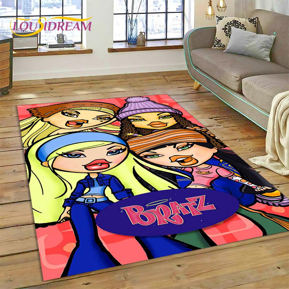 3D Cartoon Bratz Girlz Rock Game HD Carpet Rug for Home Living Room Bedroom Sofa Doormat Decor,kids Area Rug Non-slip Floor Mat