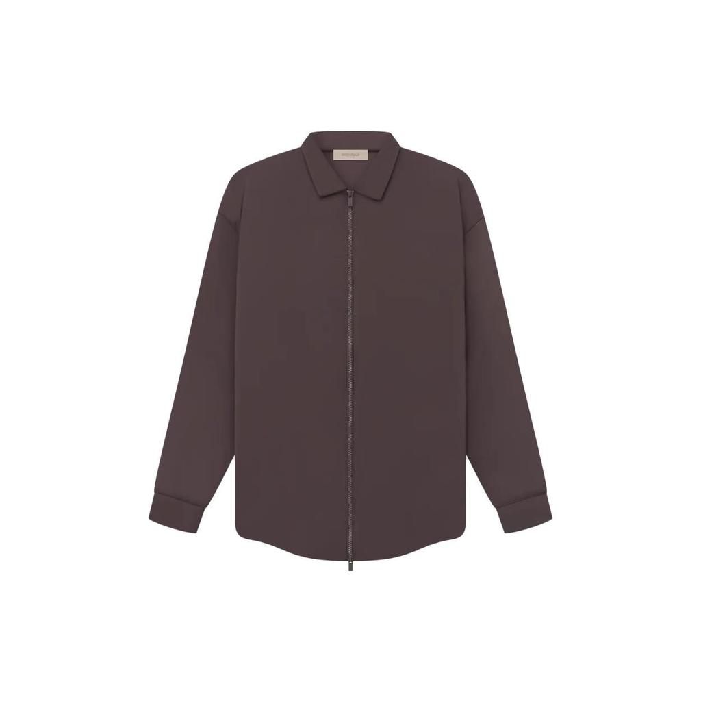 Fear of God Essentials SS23 Unifarbene Nylon-Windjacke mit Reißverschluss und Kragen Herren Oberbekleidung FOG-SS23-072