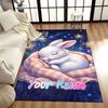 1PC Custom Name "Sleepy Bunny Dreamscape" Theme Floor Mat Ideal for Living Room, Game Rooms, Office, Bedroom,Floor Mat Playful Design