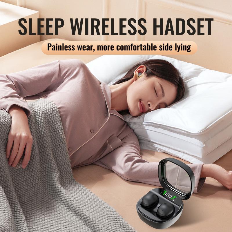 SK19 Bluetooth Headset: True Wireless Noise-Cancelling In-Ear Design, Ultra-Compact for Sleep.