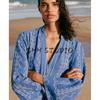 Spring and Summer New Women's Clothing Vacation Style Decorated Row Button Contrast Color Embroidered V-neck Long Sleeves Casual Shirt 8351042