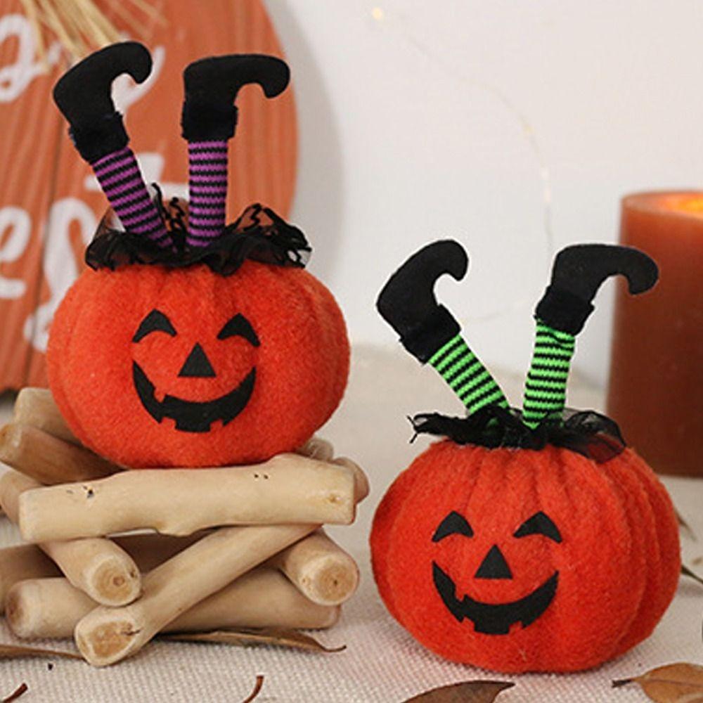 

Funny Halloween Pumpkin Witch Demon Doll Cartoon Pumpkin Plush Toy Haunted House зелёный