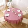 Red Plaid Ruffled Tassel Table Cloth Round Cover, Farmhouse Checker Gingham Vintage for Coffee Tea, Dining Home Table Decor