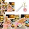 Cute Sakura Liquid Keychain Bag Charm Adorable Acrylic Accessory Birthday Gift