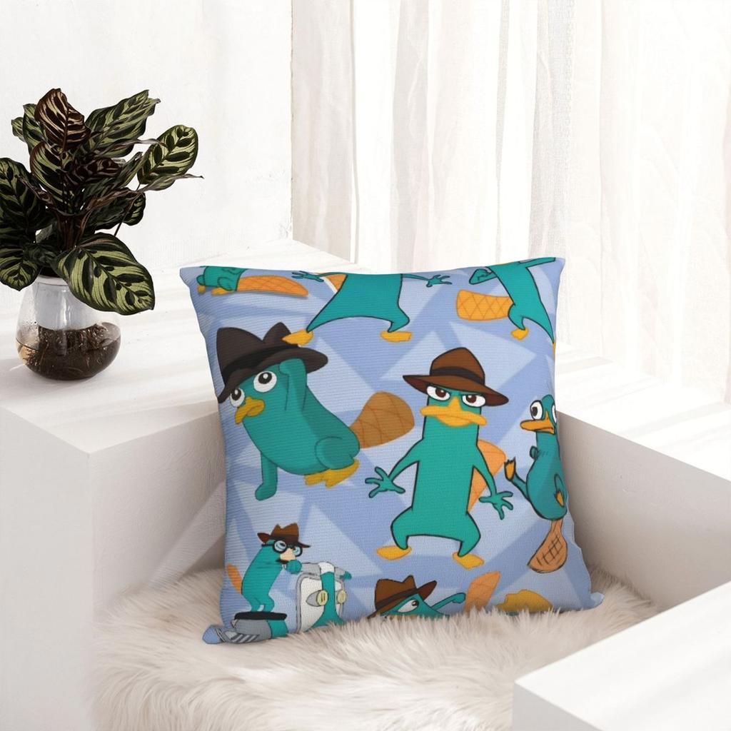 Perry The Platypus Pillowcase Polyester Cushion Cover Decorations Cartoon Pillow Case Cover Car Zippered 18'