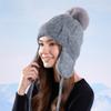 Women Knitted Warm Winter Hat With Bow For Outdoor Sports And Commuting