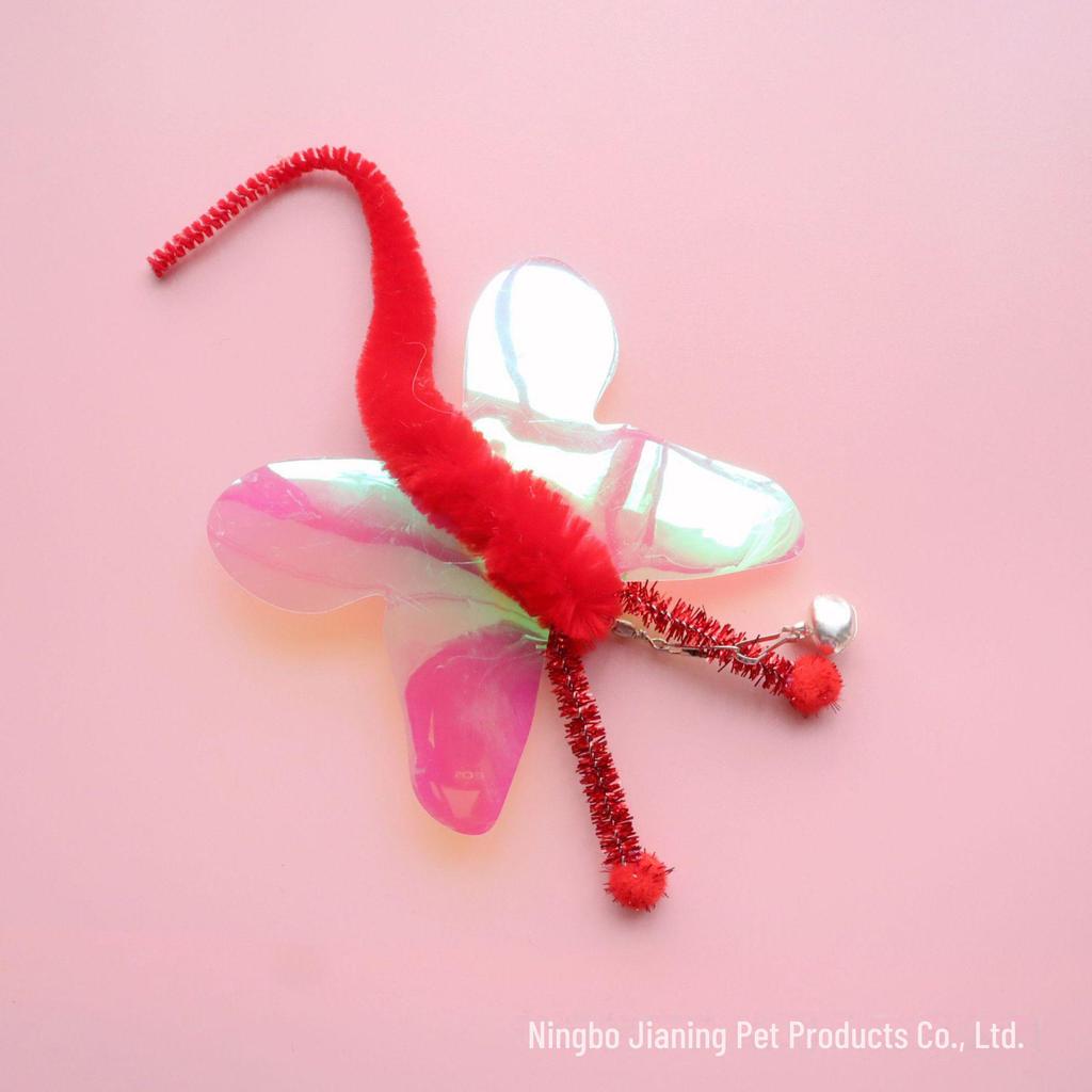 "Interactive Cat Toy Set with Butterfly & Dragonfly Sounds, Replacement Heads, and Insect Designs for Self-Entertainment"