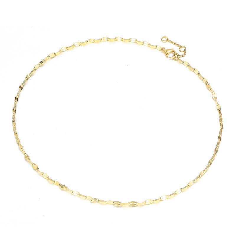 St. Delan Stainless Steel Gold-Plated Titanium Choker Necklace for Women - Simple Niche Design