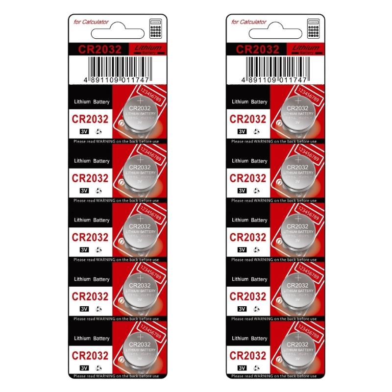 10/5Pcs CR2032 Button Cell Batteries High Performances 3V Power for Electronics Toys and Remote Controls Watches