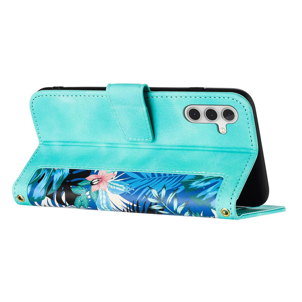 For Samsung Galaxy A16 5G/A16 4G Case PU Leather Floral Phone Cover with Card Slots