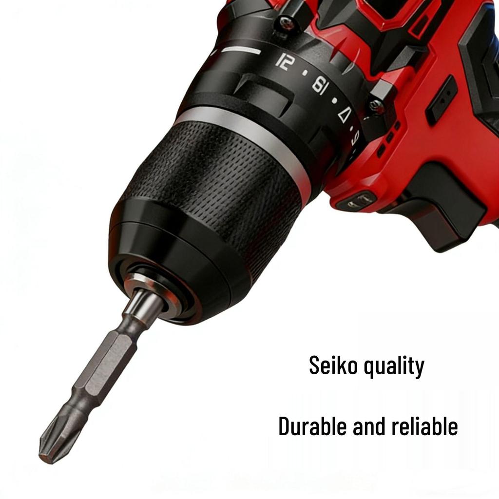 Rechargeable Lithium Battery Electric Drill and Screwdriver Set for Household and Concrete Drilling.