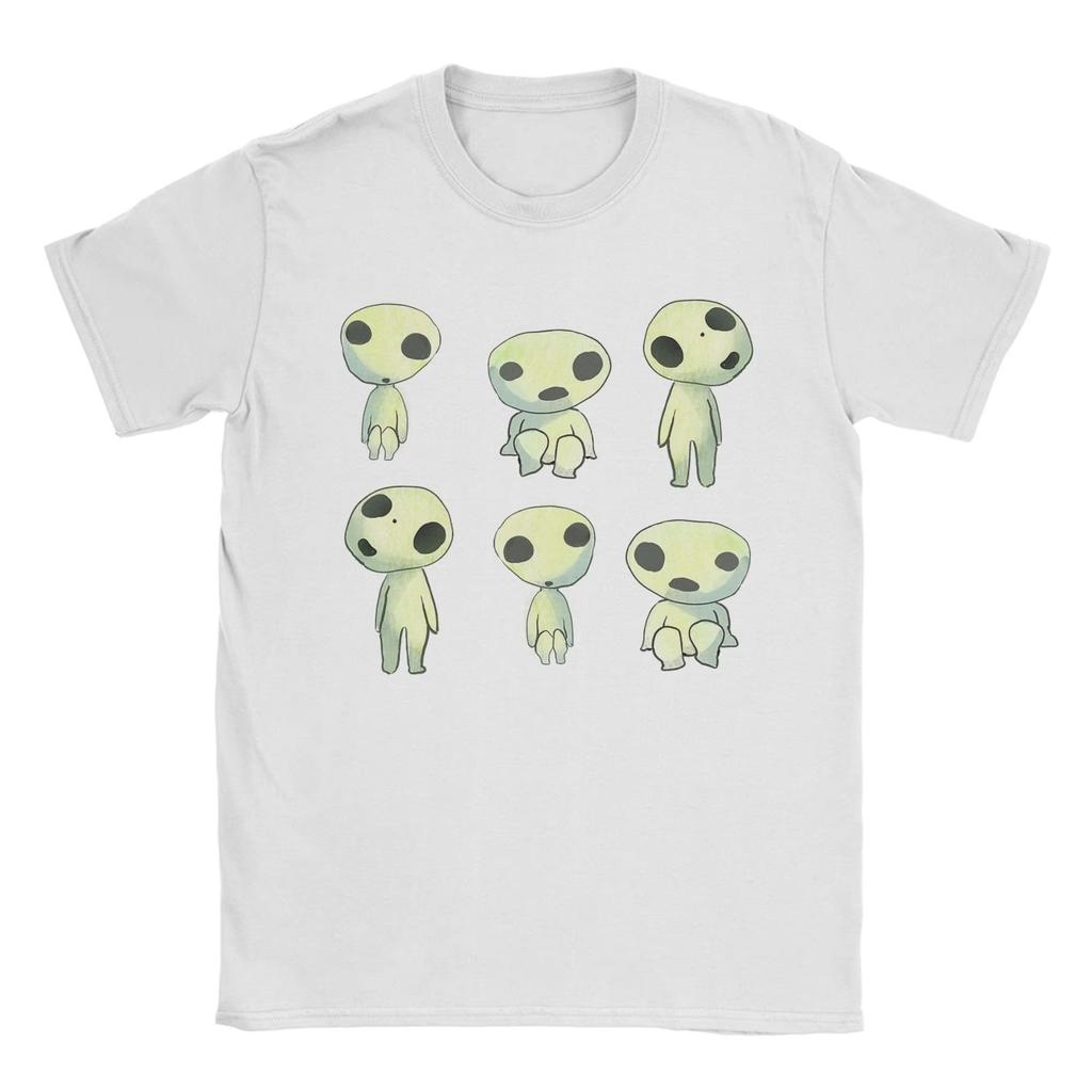 Princessed Kodama Mononoked TShirt Vintage Cotton Tee Shirt Round Neck Short Sleeve T Shirt Unique Clothes Yk Clothes