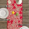 Runner da Tavola a Forma di Cuore in Pizzo per San Valentino Runner da Tavola Rosso Copertura per Anniversario Matrimonio Tappetini per Tavolo da Cucina e Sala da Pranzo
