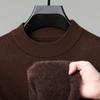 Winter Thickened Warm Men'S Crew Neck Sweater Knitwear New Casual Loose Fleece-Lined Base Layer Top