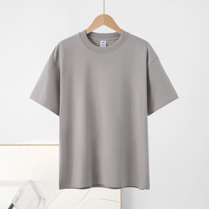New Loose Pure Cotton Short-sleeved T-shirt Regular Shoulder Round Neck Tops Solid Color Versatile Short-sleeved Bottoming Shirt