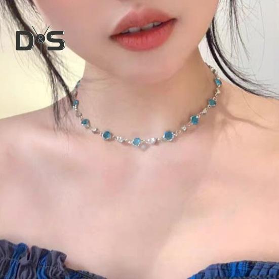 Damhalsband Fauxkristall Enkelt/Dubbelt Lager Fjärilshänge Justerbart med Förlängd Längd Studentfest Halsband Bröllop Choker