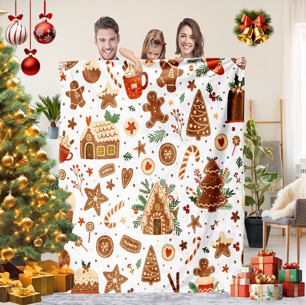 Christmas Series Printed Blanket for Sofa Bed Travel Camping Living Room Office Conditioning Blanket for All Seasons Gifts