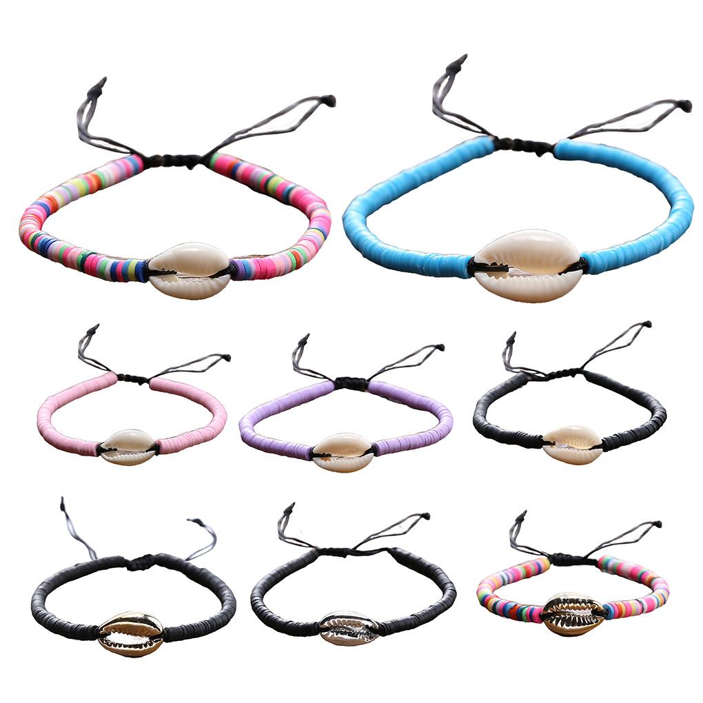1 Set Braided Bracelets Handcrafted Comfortable Shell Bracelet Exotic Atmosphere Teen Girls Fashion Accessory for Daily Dress