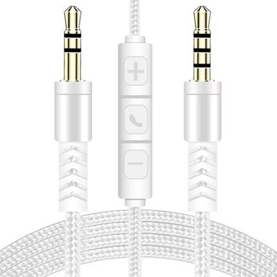 Câble Audio Jack 3,5mm Mâle 1,2m vers Mâle Câble Aux Contrôle du Volume