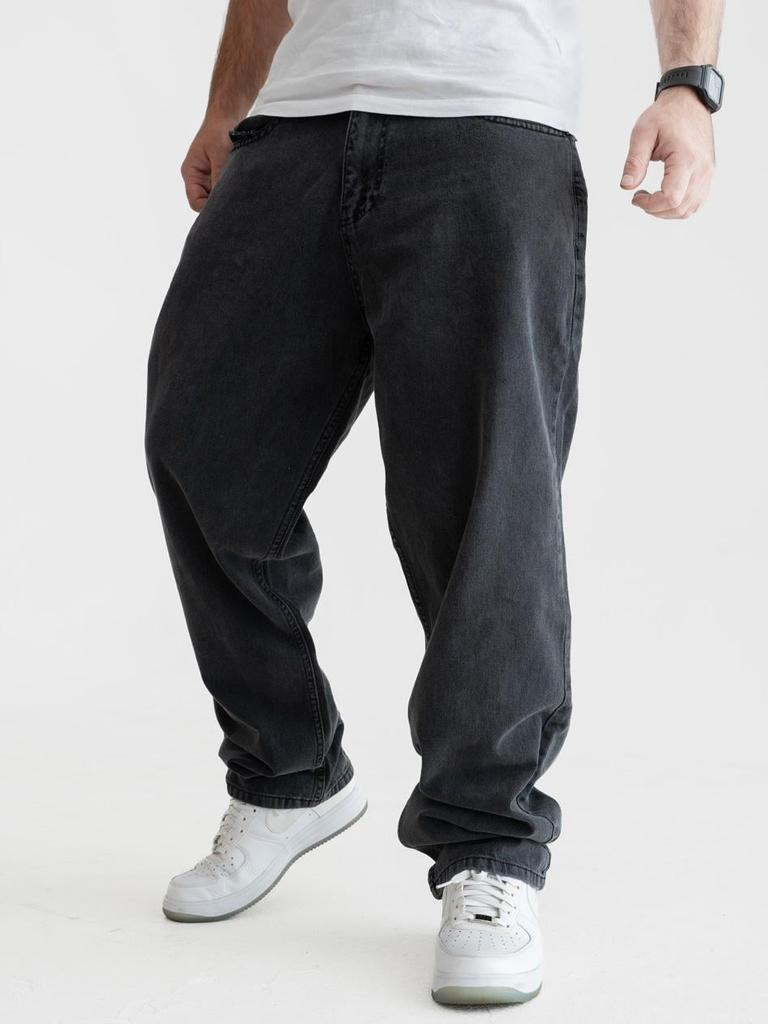 Jigga Wear New Outline XL Men's Super Baggy Jeans Black Washed