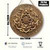 Ručně vyřezávané dřevěné mandalové nástěnné umění 8palcová kulatá geometrická dekorace pro domov Bohemický Květ života Ornament