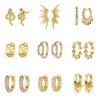 Fashion Snake-shaped Willow Leaf Chain Earrings - Unique and Versatile Ear Jewelry - Heart-shaped Round Beads Ear Decorations