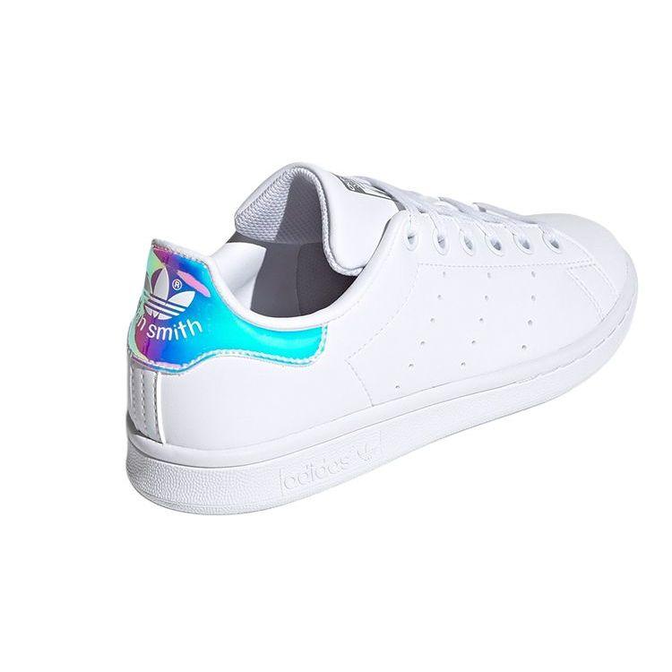 adidas Stan Smith J Fehér Irrizáló Gyerek Sneakerek Felhőfehér Ezüst-Metál FX7521